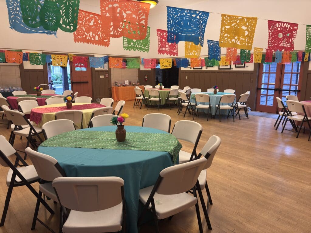 Auditorium with papel picado decorations