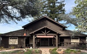 Front entrance of Craftsman style clubhouse
