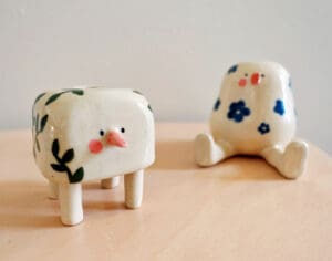 Whimsical ceramic animal figures